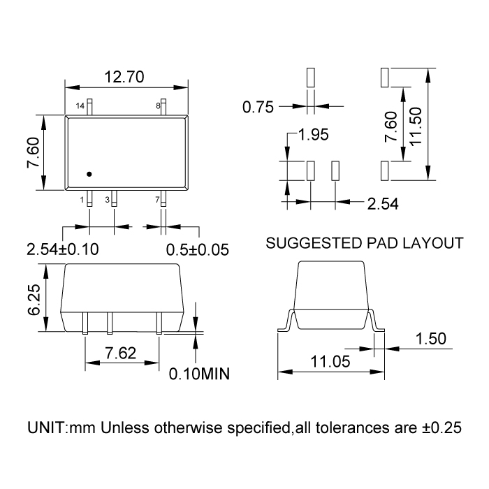 13DS-0.5W 0.5瓦 1KV隔離電壓 SMD 直流對直流電源轉換器, 13DS-0.5W 0.5瓦 1KV隔離電壓 SMD 直流對 ...